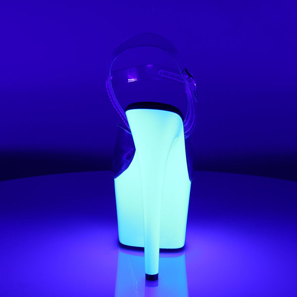 ADORE-708UV Plateau Sandaletten Neon Weiß UV von Pleaser – Ansicht 4