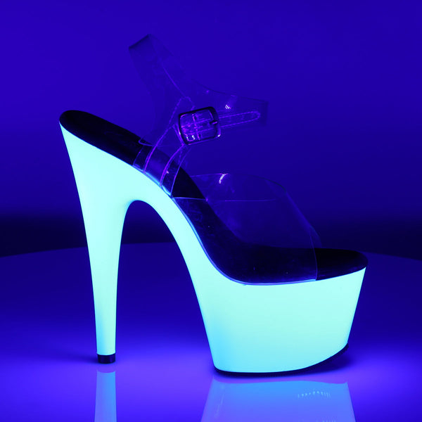 ADORE-708UV Plateau Sandaletten Neon Weiß UV von Pleaser – Ansicht 5