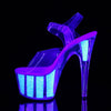 ADORE-708UVG Plateau Sandaletten Neon Opal UV von Pleaser – Ansicht 3