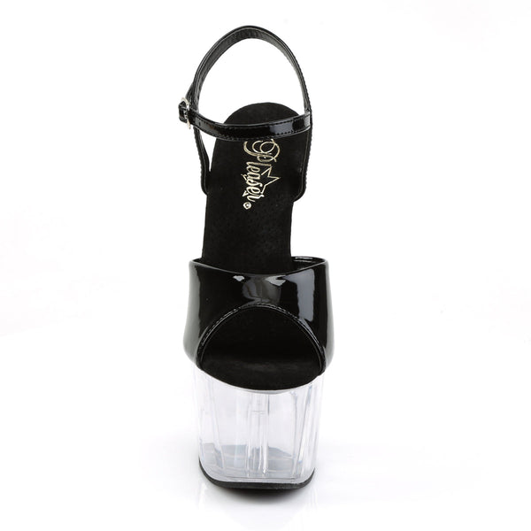 ADORE-709 Plateau Sandaletten - Schwarz / Transparent von Pleaser – Ansicht 2