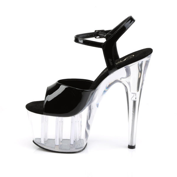 ADORE-709 Plateau Sandaletten - Schwarz / Transparent von Pleaser – Ansicht 3