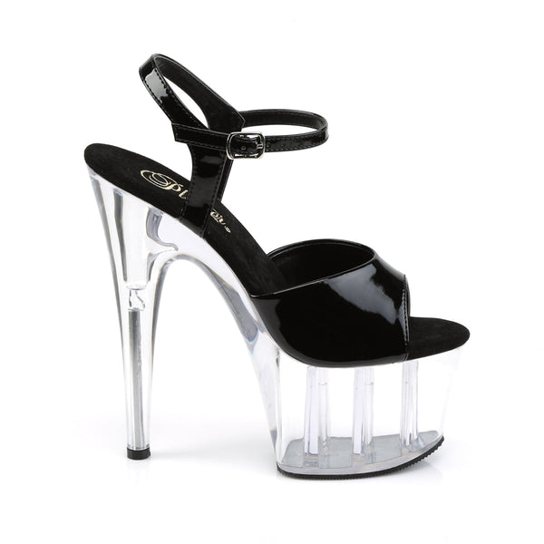 ADORE-709 Plateau Sandaletten - Schwarz / Transparent von Pleaser – Ansicht 5
