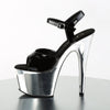 ADORE-709 Plateau Sandaletten Lack Schwarz/Chrom von Pleaser – Ansicht 3