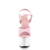 ADORE-709 Plateau Sandaletten - Rosa/Weiß von Pleaser – Ansicht 2