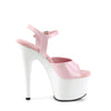 ADORE-709 Plateau Sandaletten - Rosa/Weiß von Pleaser – Ansicht 5