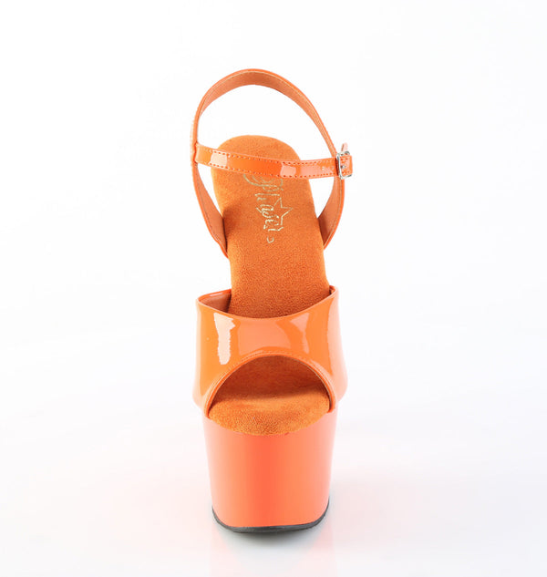 ADORE-709 Plateau Sandaletten Orange Lack von Pleaser – Ansicht 2