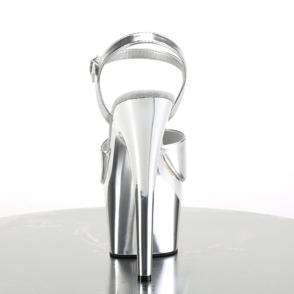 ADORE-709 Plateau Sandaletten Silber Chrom von Pleaser – Ansicht 4