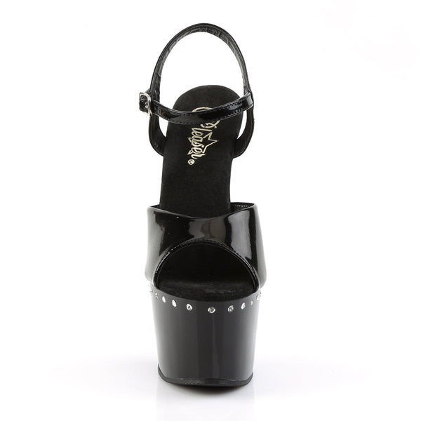 ADORE-709LS Plateau Sandaletten Lack Schwarz von Pleaser – Ansicht 2