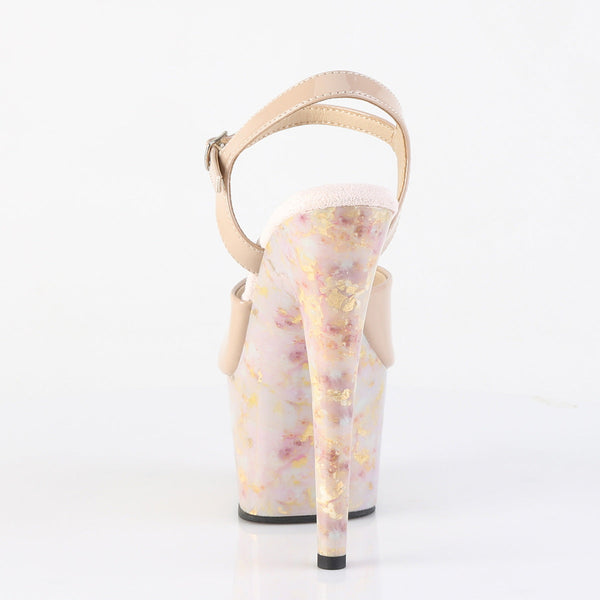 ADORE-709MB Plateau Sandaletten Beige Gold Marmor von Pleaser – Ansicht 4