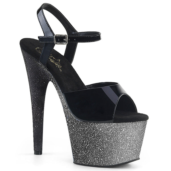 ADORE-709OMBRE Plateau Sandaletten Silber/Schwarz von Pleaser