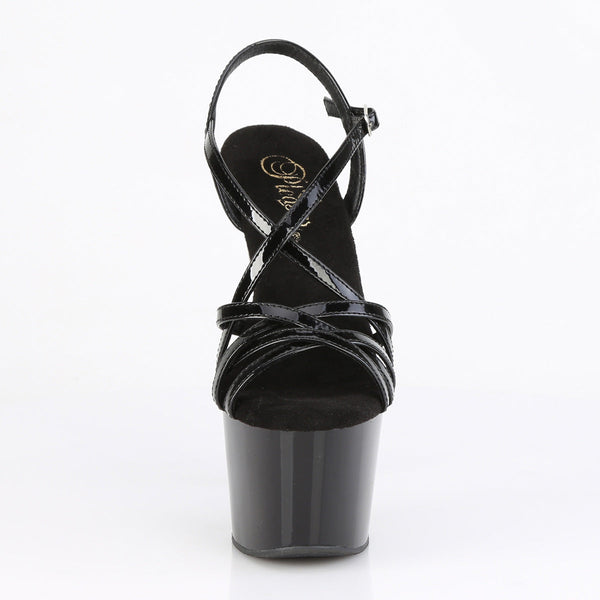 ADORE-713 Plateau Sandaletten Schwarz Lack von Pleaser – Ansicht 2
