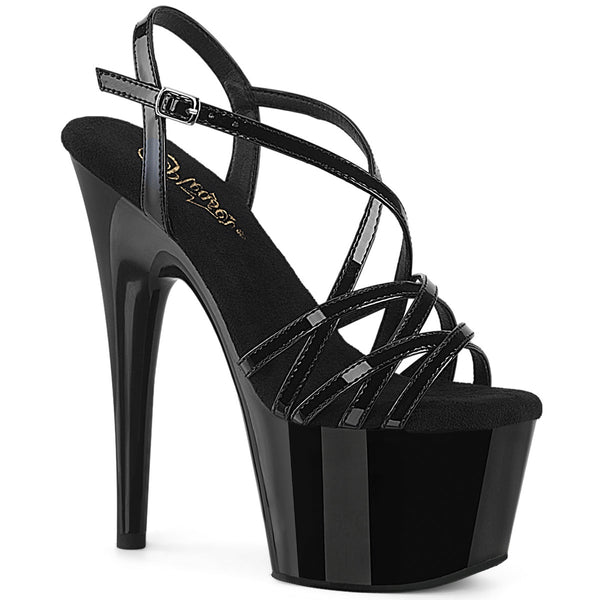 ADORE-713 Plateau Sandaletten Schwarz Lack von Pleaser