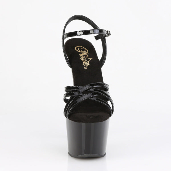 ADORE-717 Plateau Sandaletten Schwarz Lack von Pleaser – Ansicht 2