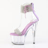 ADORE-727RS Plateau Sandaletten Transparent Violett Glitzer von Pleaser – Ansicht 3