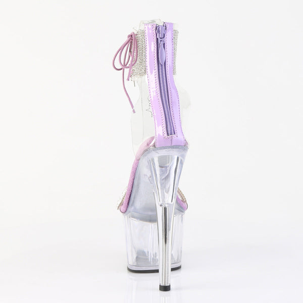 ADORE-727RS Plateau Sandaletten Transparent Violett Glitzer von Pleaser – Ansicht 4