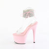 ADORE-791-2RS Plateau Sandaletten Rosa/Transparent mit Strass von Pleaser – Ansicht 3