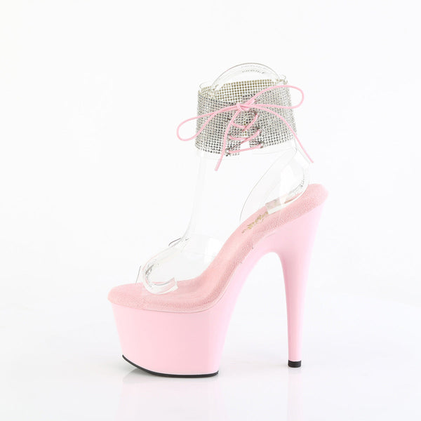 ADORE-791-2RS Plateau Sandaletten Rosa/Transparent mit Strass von Pleaser – Ansicht 3
