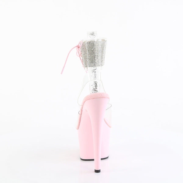 ADORE-791-2RS Plateau Sandaletten Rosa/Transparent mit Strass von Pleaser – Ansicht 4