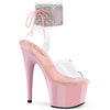 ADORE-791-2RS Plateau Sandaletten Rosa/Transparent mit Strass von Pleaser
