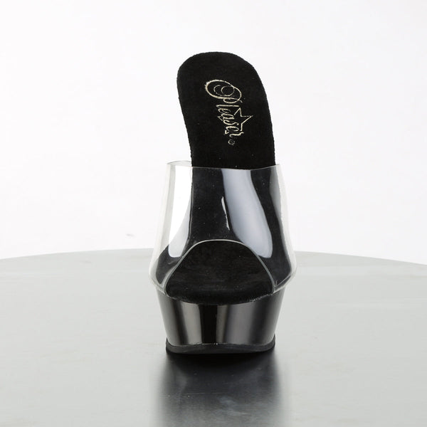 ALLURE-601 Plateau Pantoletten Schwarz/Transparent von Pleaser – Ansicht 2