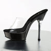 ALLURE-601 Plateau Pantoletten Schwarz/Transparent von Pleaser – Ansicht 3