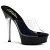 ALLURE-601 Plateau Pantoletten Schwarz/Transparent von Pleaser