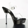 ALLURE-608 Plateau Sandaletten Transparent/Schwarz von Pleaser – Ansicht 5