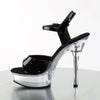 ALLURE-609 Plateau Sandaletten Schwarz/Transparent von Pleaser – Ansicht 3