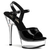 ALLURE-609 Plateau Sandaletten Schwarz/Transparent von Pleaser