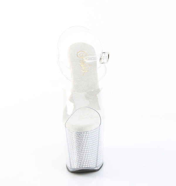 AMAZE-808SRS Plateau Sandaletten Transparent Strass von Pleaser – Ansicht 2
