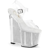 AMAZE-808SRS Plateau Sandaletten Transparent Strass von Pleaser