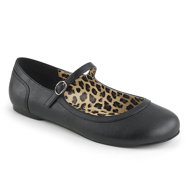 ANNA-02 Ballerina Schuhe mit Riemchen Schwarz Matt Leo | Pleaser Pink Label SALE