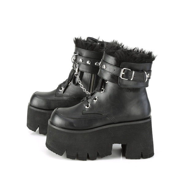 ASHES-57 Plateau Stiefeletten Schwarz matt von DemoniaCult – Ansicht 3