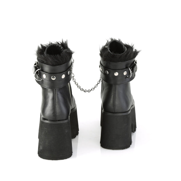 ASHES-57 Plateau Stiefeletten Schwarz matt von DemoniaCult – Ansicht 4