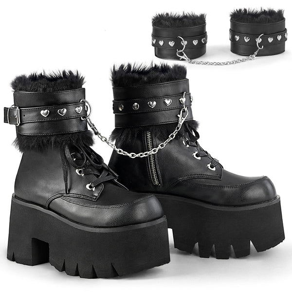 ASHES-57 Plateau Stiefeletten Schwarz matt von DemoniaCult
