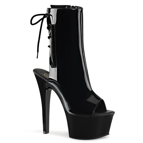 ASPIRE-1018 Plateau Stiefeletten Schwarz Lack von Pleaser