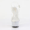 ASPIRE-608RSI Plateau High Heel Sandaletten - Silber Glitzer/Transparent von Pleaser – Ansicht 2