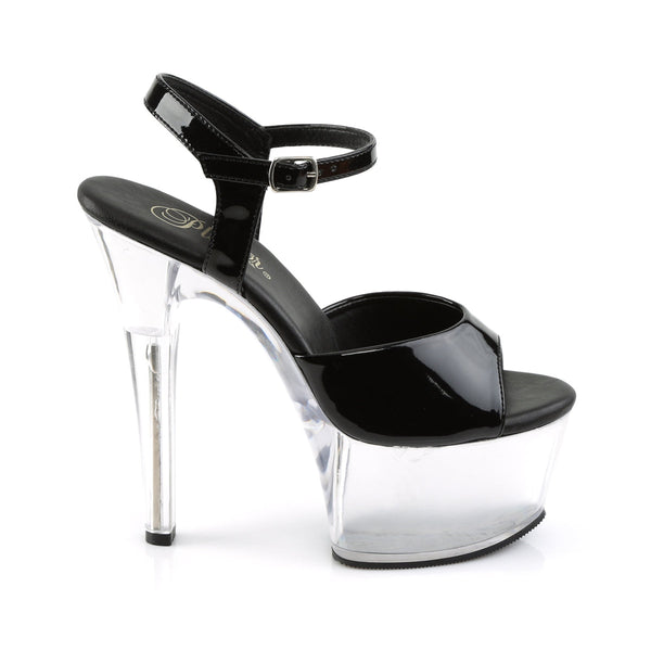 ASPIRE-609 Plateau Sandaletten Transparent/Schwarz von Pleaser – Ansicht 5