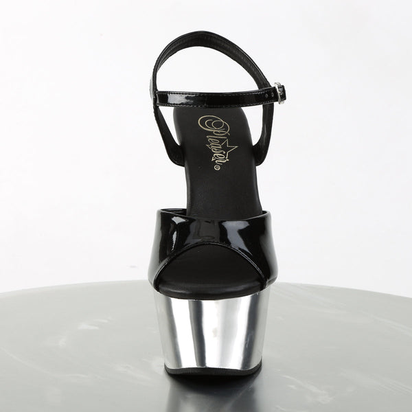 ASPIRE-609 Plateau Sandaletten Schwarz/Chrom von Pleaser – Ansicht 2