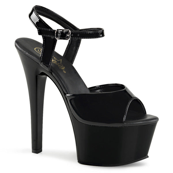 ASPIRE-609 Plateau Sandaletten Lack Schwarz von Pleaser