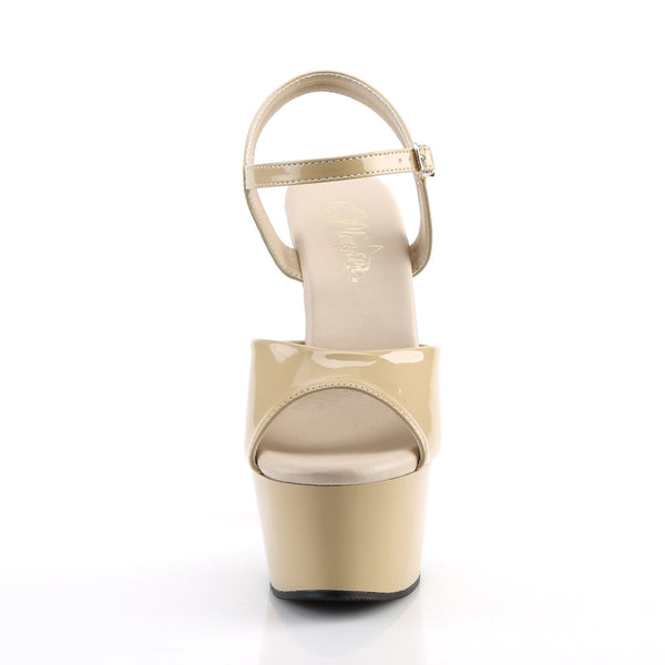 ASPIRE-609 Plateau Sandaletten Beige Lack von Pleaser – Ansicht 2