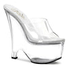 BEAU-601 Plateau Pantoletten Transparent von Pleaser