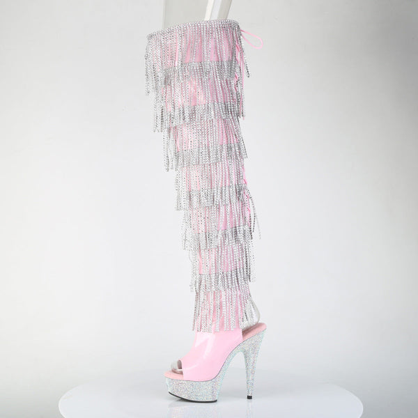 BEJEWELED-3017HG-RSF Overknee Plateau Stiefel mit Strass Rosa von Pleaser – Ansicht 3