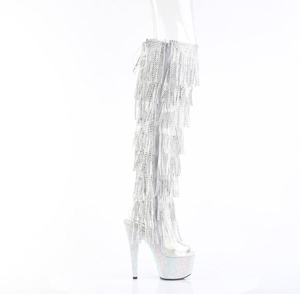 BEJEWELED-3019C-RSF- Overkneestiefel Plateaustiefel Silber von Pleaser – Ansicht 5