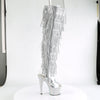 BEJEWELED-3019RSF-7 Plateau Overknee Stiefel Strass Silber von Pleaser – Ansicht 5