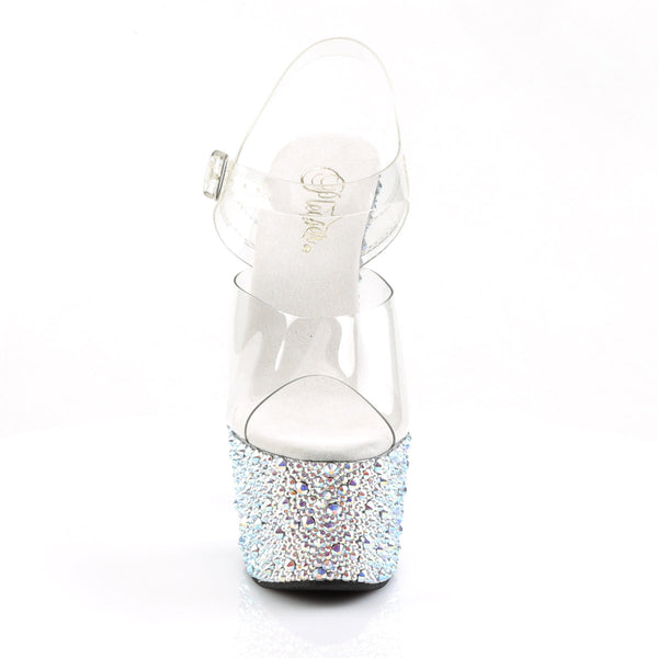 BEJEWELED-708MS Plateau Sandaletten Silber von Pleaser – Ansicht 2