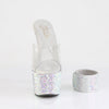 BEJEWELED-712MS Plateau High Heel Pantoletten mit Strasssteinen und Ankle Cuffs - Silber von Pleaser – Ansicht 2