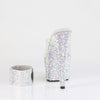 BEJEWELED-712MS Plateau High Heel Pantoletten mit Strasssteinen und Ankle Cuffs - Silber von Pleaser – Ansicht 4