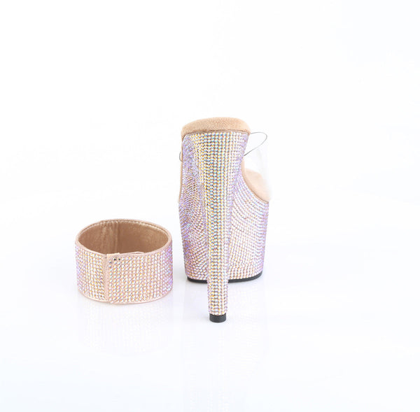 BEJEWELED-712RS Plateau Pantoletten Rose Gold von Pleaser – Ansicht 4