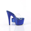 BEJEWELED-712RS Sandalette Plateauschuhe Blau Glitzer von Pleaser – Ansicht 5
